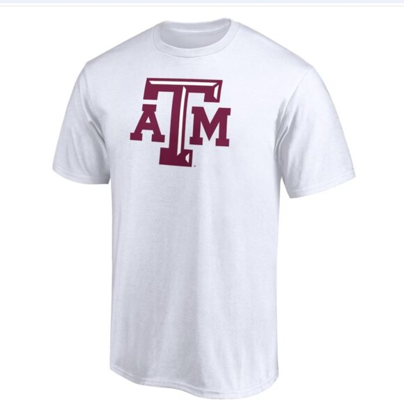 NWOT Unisex Texas A&M Aggies White Logo Fanatics T-Shirt - Size Large - Picture 1 of 4